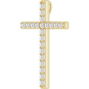 14K Yellow Gold 5/8 CTW Natural Diamond Cross Pendant