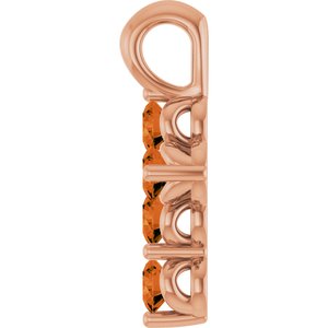 14K Rose Gold Natural Citrine Cross Pendant