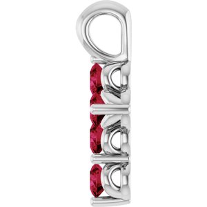 Platinum Natural Ruby Cross Pendant
