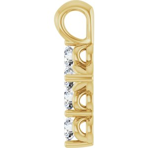 14K Yellow Gold 1/6 CTW Natural Diamond Cross Pendant