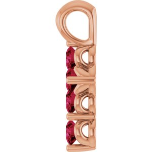 14K Rose Gold Natural Ruby Cross Pendant