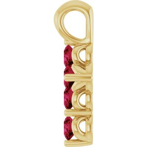 14K Yellow Gold Natural Ruby Cross Pendant