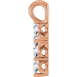 14K Rose Gold 1/6 CTW Natural Diamond Cross Pendant