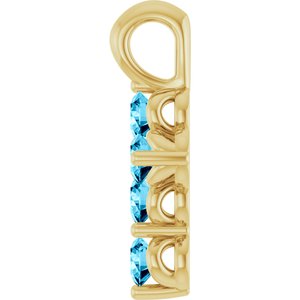 14K Yellow Gold Natural Aquamarine Cross Pendant