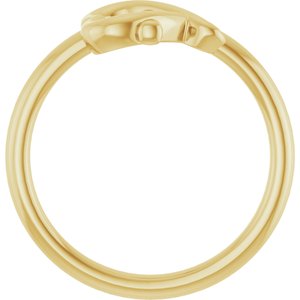 14K Yellow Gold Cross with Heart Youth Ring