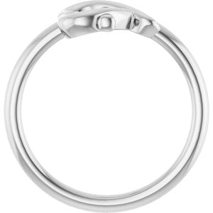 Sterling Silver Cross with Heart Youth Ring