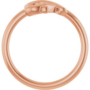 14K Rose Gold Cross with Heart Youth Ring