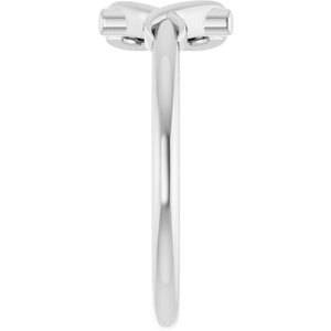 Platinum Cross with Heart Youth Ring