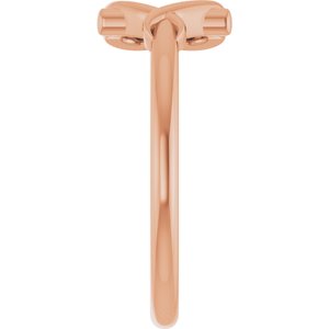 14K Rose Gold Cross with Heart Youth Ring
