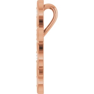 14K Rose Gold .08 CTW Natural Diamond Cross Pendant