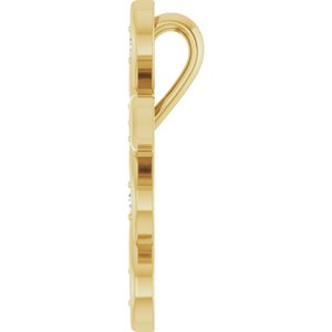 14K Yellow Gold .08 CTW Natural Diamond Cross Pendant