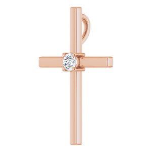 14K Rose Gold .15 CT Natural Diamond Pendant