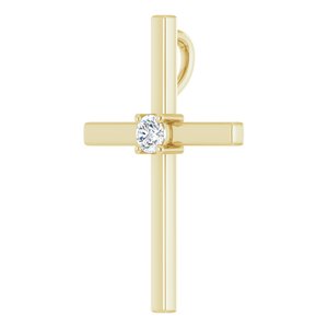 14K Yellow Gold .15 CT Natural Diamond Pendant