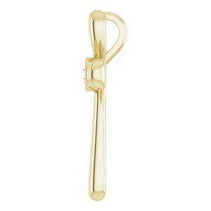 14K Yellow Gold .10 CT Natural Diamond Cross Pendant