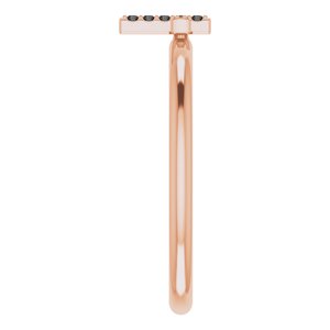 14K Rose Gold .04 CTW Natural Black Diamond Stackable Cross Ring