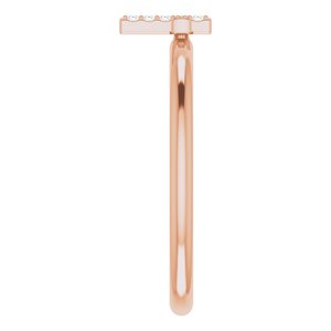 14K Rose Gold .03 CTW Natural Diamond Stackable Cross Ring