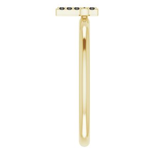 14K Yellow Gold .04 CTW Natural Black Diamond Stackable Cross Ring