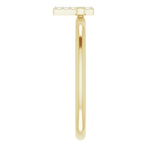14K Yellow Gold .03 CTW Natural Diamond Stackable Cross Ring