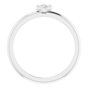 Platinum .03 CTW Natural Diamond Stackable Cross Ring