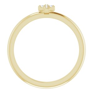 14K Yellow Gold .03 CTW Natural Diamond Stackable Cross Ring