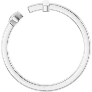 Sterling Silver .06 CTW Natural Diamond Negative Space Cross Ring