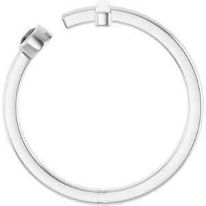 Platinum Lab-Grown Alexandrite Negative Space Cross Ring