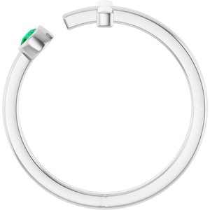 Platinum Lab-Grown Emerald Negative Space Cross Ring