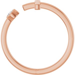 14K Rose Gold .06 CTW Natural Diamond Negative Space Cross Ring