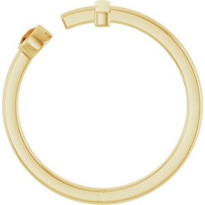 14K Yellow Gold Natural Citrine Negative Space Cross Ring
