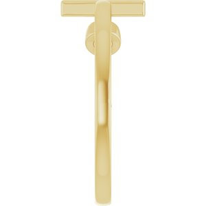 14K Yellow Gold Natural Citrine Negative Space Cross Ring