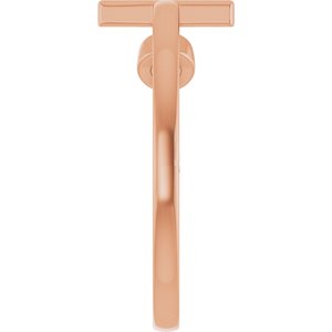 14K Rose Gold Natural Ruby Negative Space Cross Ring