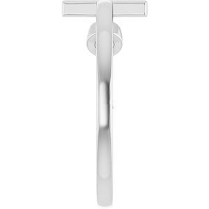 14K White Gold Lab-Grown Blue Sapphire Negative Space Cross Ring