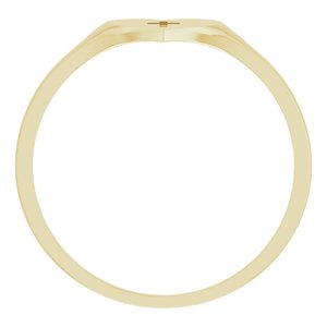 14K Yellow Gold Youth Heart & Cross Ring