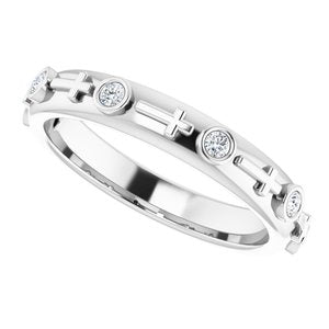 Sterling Silver 1/8 CTW Natural Diamond Cross Ring