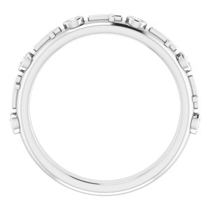 Platinum 1/8 CTW Natural Diamond Cross Ring