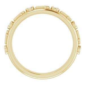 14K Yellow Gold 1/8 CTW Natural Diamond Cross Ring