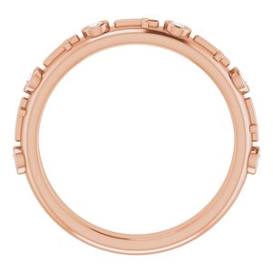 14K Rose Gold 1/8 CTW Natural Diamond Cross Ring