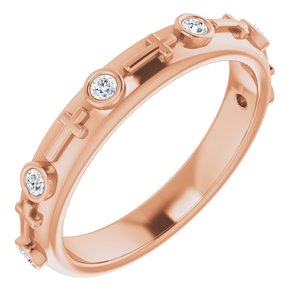 14K Rose Gold 1/8 CTW Natural Diamond Cross Ring
