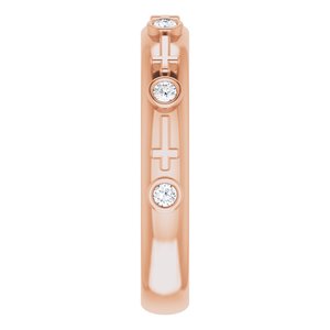 14K Rose Gold 1/8 CTW Natural Diamond Cross Ring