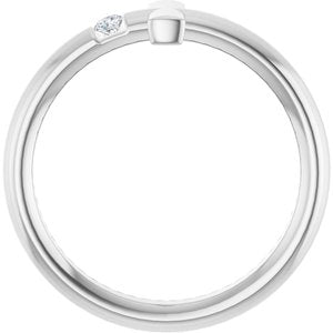 Sterling Silver .05 CTW Natural Diamond Sideways Cross Ring