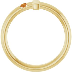 14K Yellow Gold Natural Citrine Sideways Cross Ring
