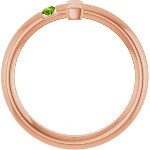 14K Rose Gold Natural Peridot Sideways Cross Ring