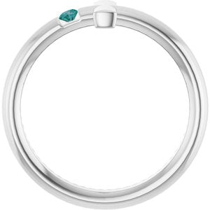 Platinum Natural Alexandrite Sideways Cross Ring