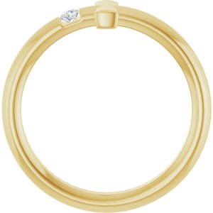 14K Yellow Gold .05 CTW Natural Diamond Sideways Cross Ring