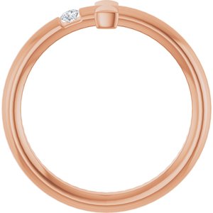 14K Rose Gold .05 CTW Natural Diamond Sideways Cross Ring