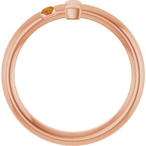 14K Rose Gold Natural Citrine Sideways Cross Ring