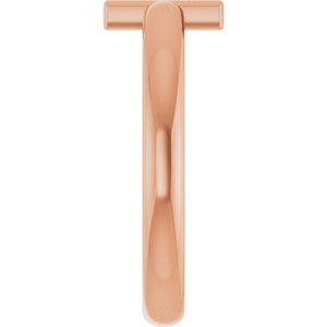 14K Rose Gold Natural Emerald Sideways Cross Ring