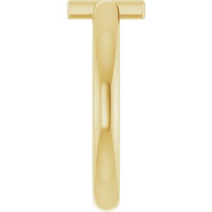 14K Yellow Gold Natural Emerald Sideways Cross Ring