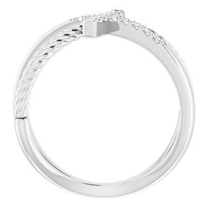Sterling Silver 1/10 CTW Natural Diamond Cross Rope Ring