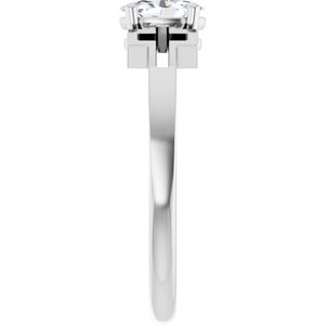 Platinum Natural White Sapphire Youth Cross Ring